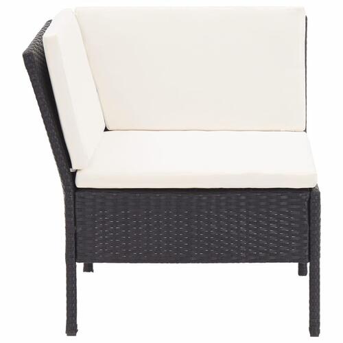 Haveloungesæt 8 dele med hynder polyrattan sort