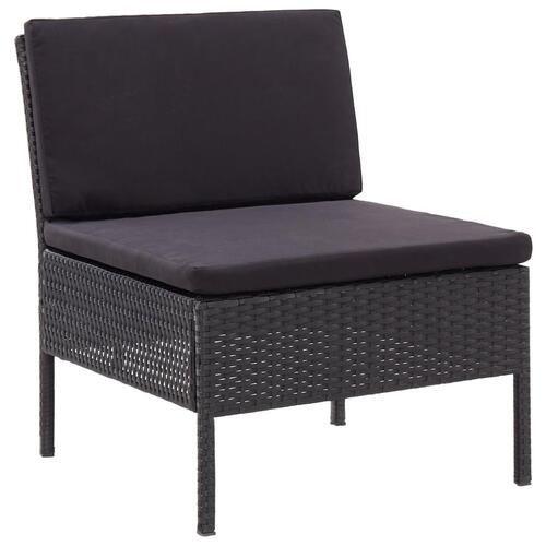 Haveloungesæt 8 dele med hynder polyrattan sort