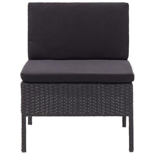 Haveloungesæt 8 dele med hynder polyrattan sort