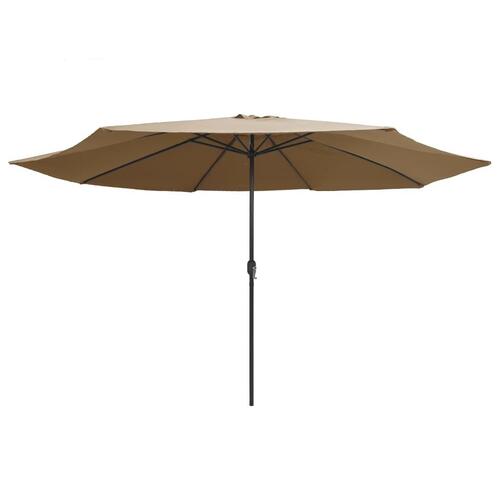 Udendørs parasol med metalstang 400 cm gråbrun