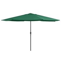 Udendørs parasol med metalstang 400 cm grøn
