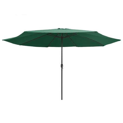 Udendørs parasol med metalstang 400 cm grøn