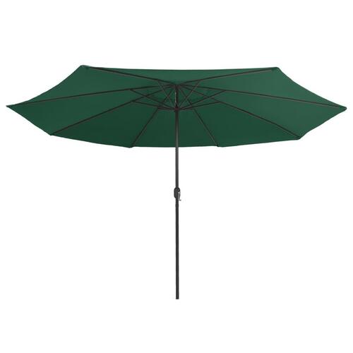 Udendørs parasol med metalstang 400 cm grøn