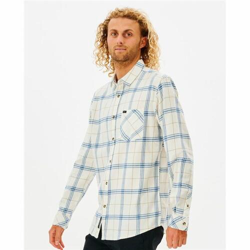 Langærmet Trøje til Mænd Rip Curl Checked in Flannel Franela Hvid S