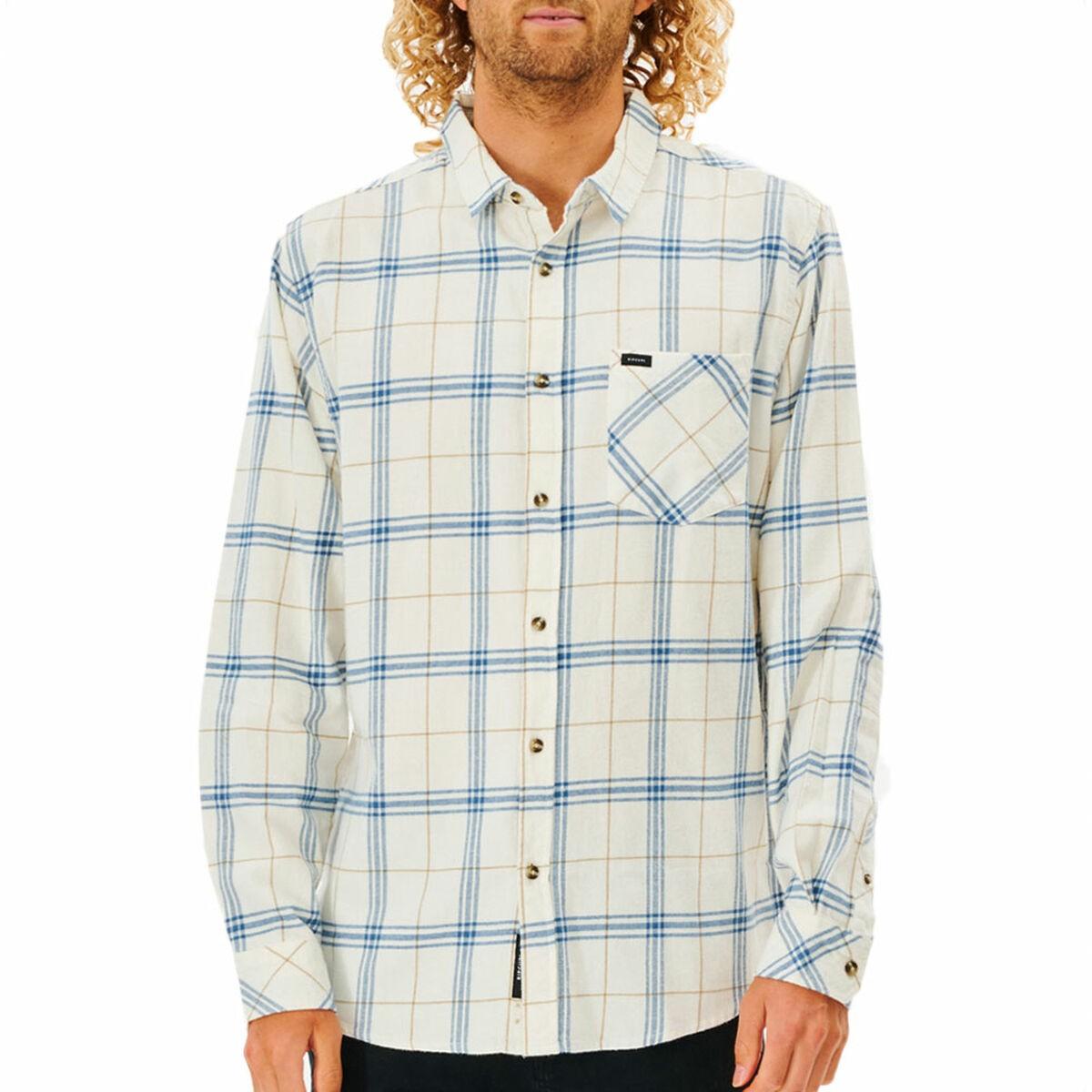 Langærmet Trøje til Mænd Rip Curl Checked in Flannel Franela Hvid XL