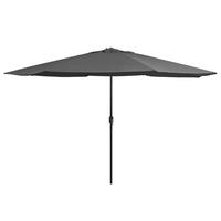 Udendørs parasol med metalstang 400 cm antracitgrå