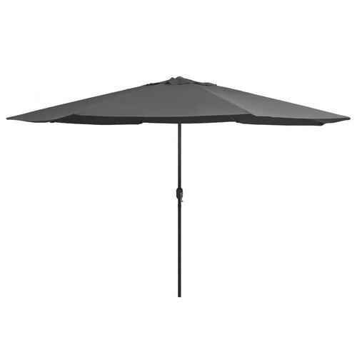 Udendørs parasol med metalstang 400 cm antracitgrå