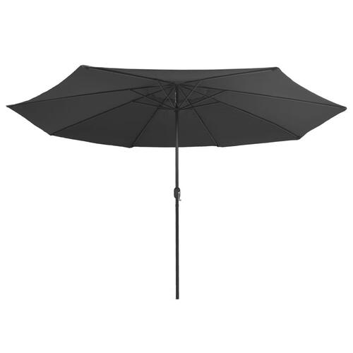 Udendørs parasol med metalstang 400 cm antracitgrå