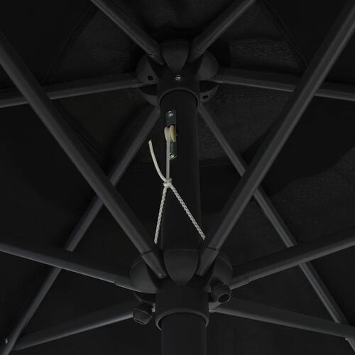 Udendørs parasol med aluminiumsstang 270x246 cm sort