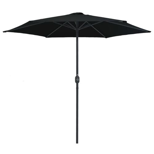 Udendørs parasol med aluminiumsstang 270x246 cm sort