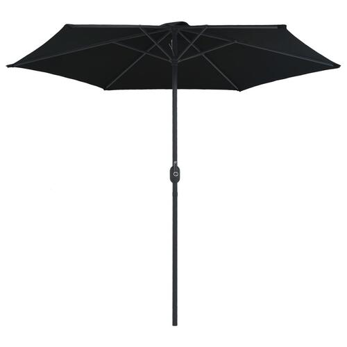Udendørs parasol med aluminiumsstang 270x246 cm sort