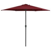 Udendørs parasol med aluminiumsstang 270x246 cm bordeauxrød
