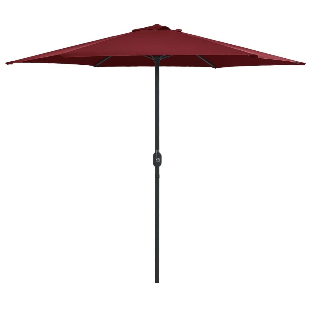 Udendørs parasol med aluminiumsstang 270x246 cm bordeauxrød