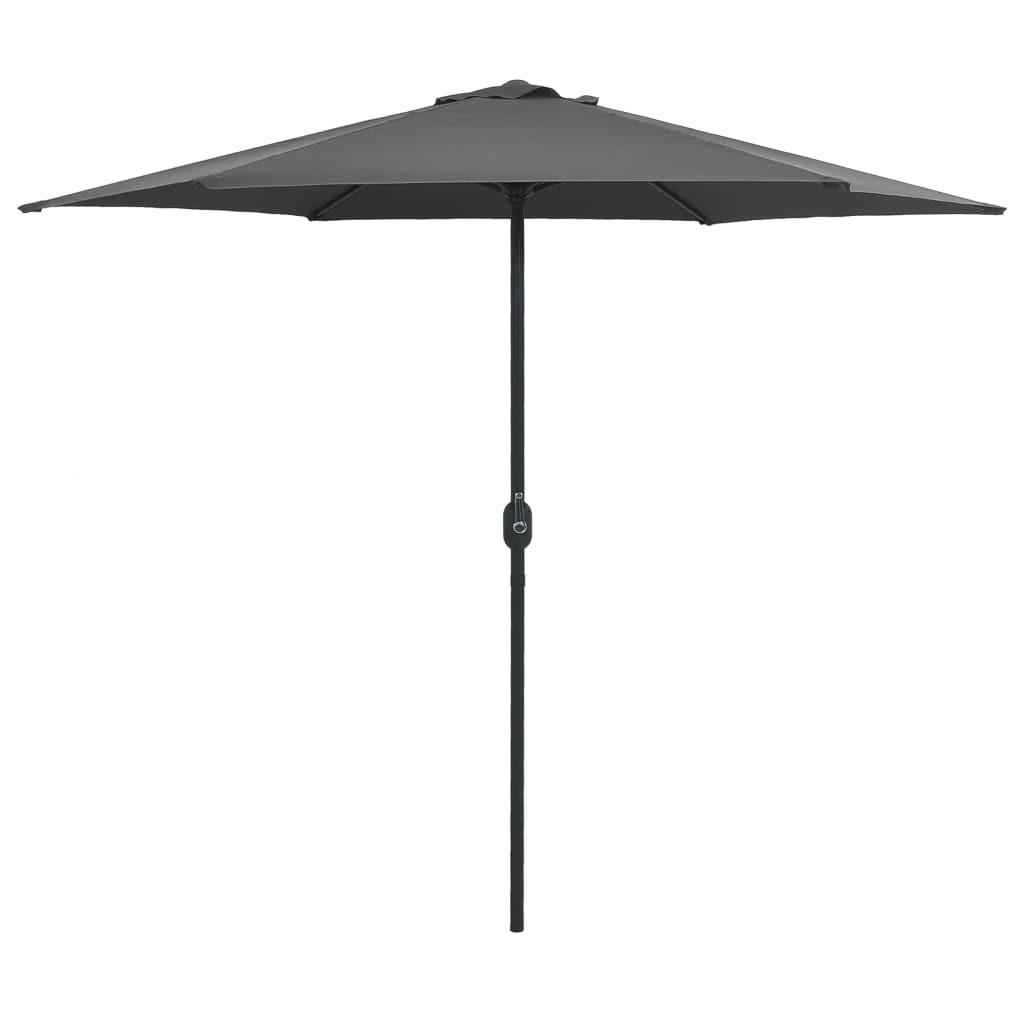 Udendørs parasol med aluminiumsstang 270x246 cm antracitgrå