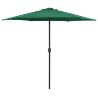 Udendørs parasol med aluminiumsstang 270x246 cm grøn