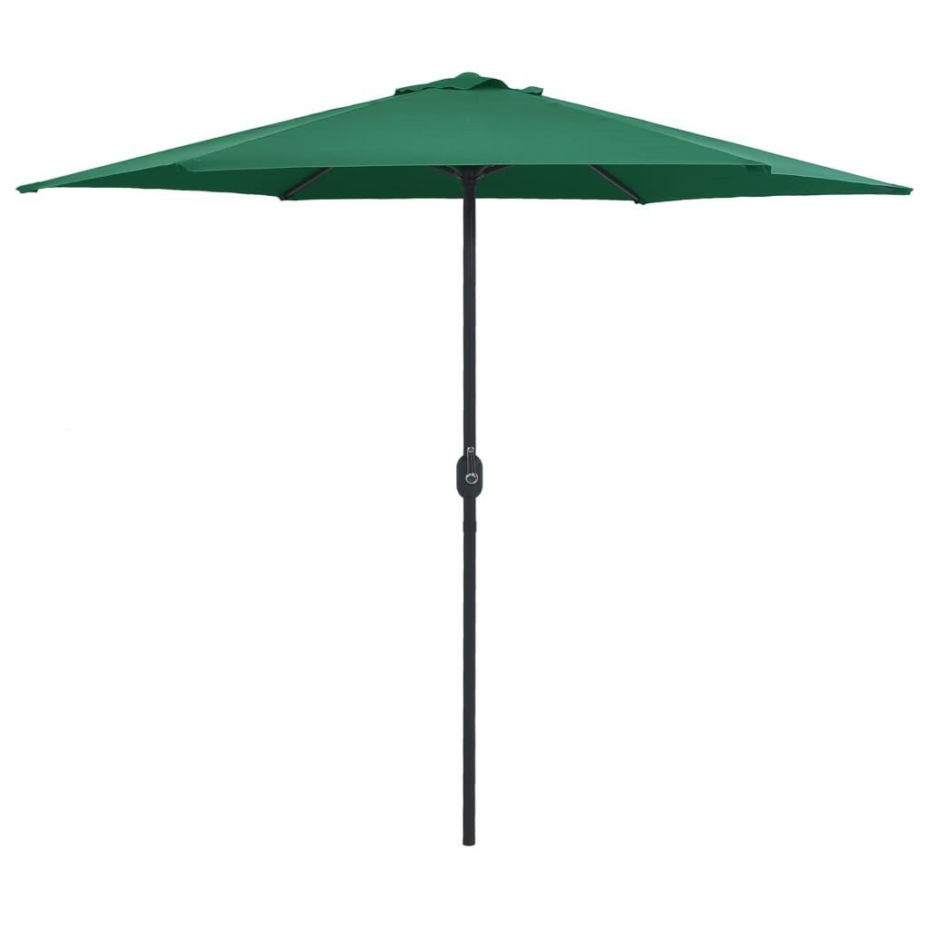 Udendørs parasol med aluminiumsstang 270x246 cm grøn