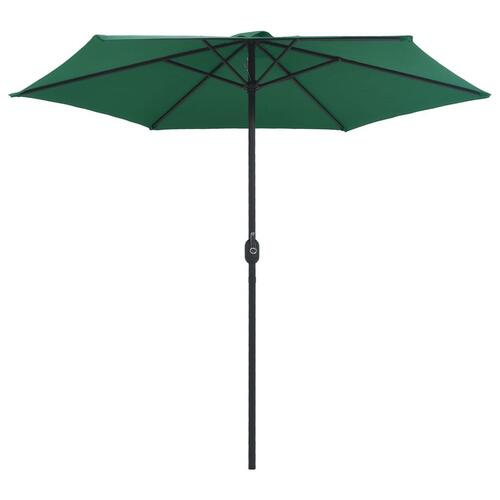 Udendørs parasol med aluminiumsstang 270x246 cm grøn