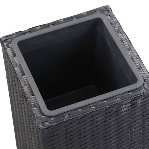 Hævede plantekasser 3 stk. polyrattan sort