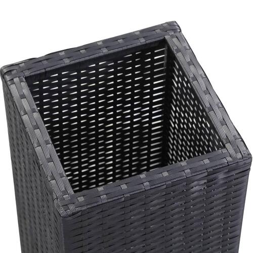Hævede plantekasser 3 stk. polyrattan sort