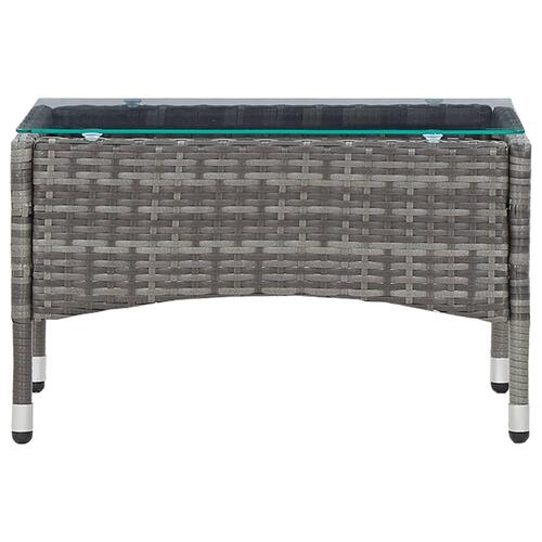 Sofabord 60x40x36 cm polyrattan grå