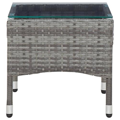 Sofabord 60x40x36 cm polyrattan grå