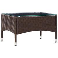 Sofabord 60x40x36 cm polyrattan brun