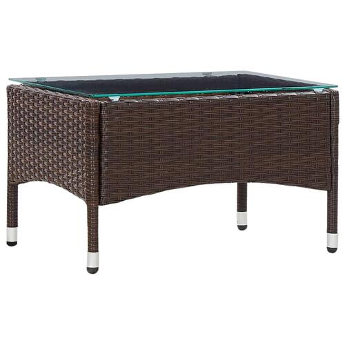 Sofabord 60x40x36 cm polyrattan brun