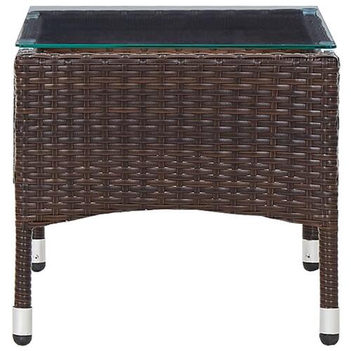 Sofabord 60x40x36 cm polyrattan brun
