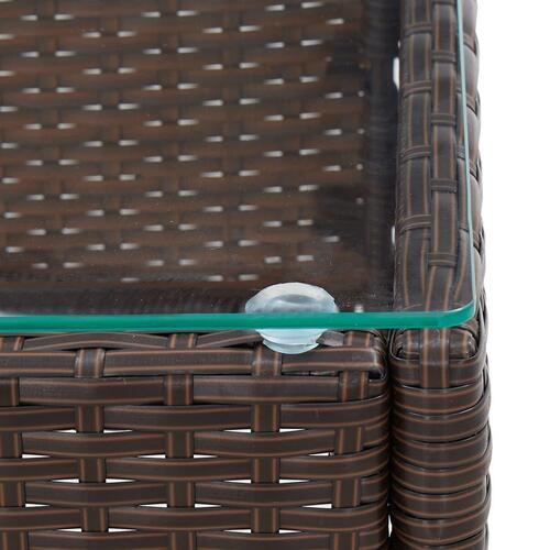 Sofabord 60x40x36 cm polyrattan brun