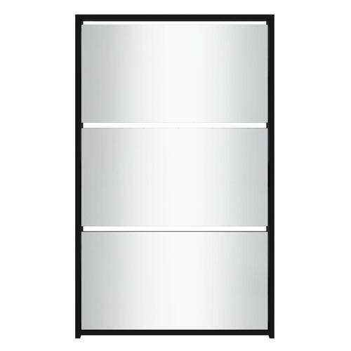 Skoskab med spejl 3 hylder 63x17x102,5 cm sort