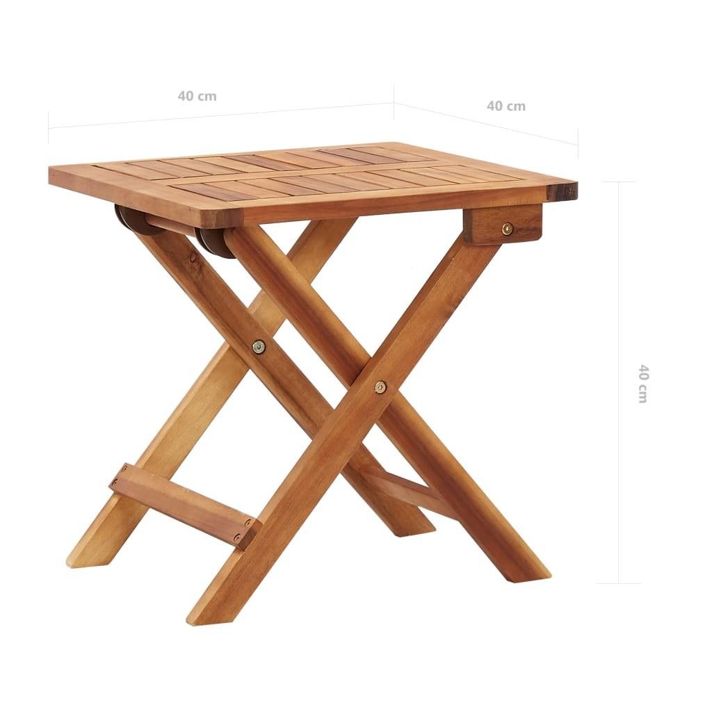 Foldbart havebord 40x40x40 cm massivt akacietræ