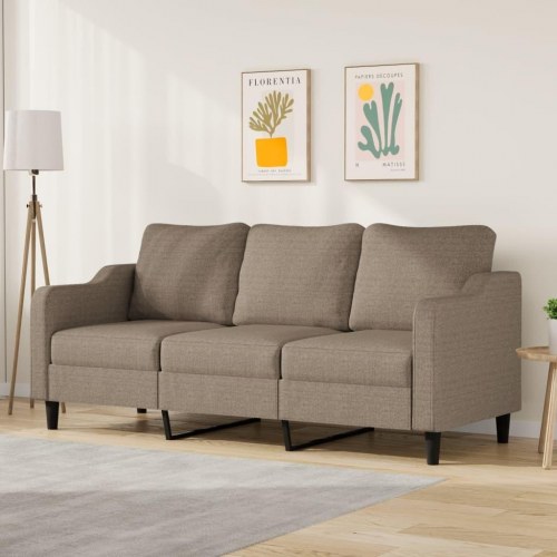 3-personers sofa 180 cm stof gråbrun