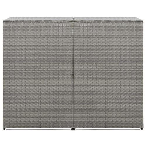 Dobbelt skraldespandsskjuler 153x78x120 cm polyrattan antracitgrå