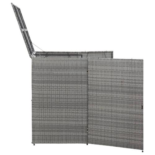 Dobbelt skraldespandsskjuler 153x78x120 cm polyrattan antracitgrå