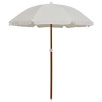 Parasol med stålstang 180 cm sandfarvet