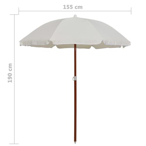 Parasol med stålstang 180 cm sandfarvet
