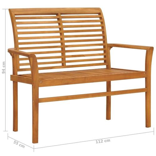 Havebænk 112 cm massivt teaktræ