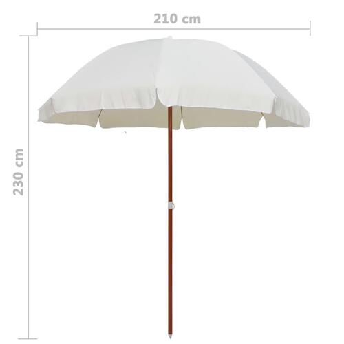 Parasol med stålstang 240 cm sandfarvet