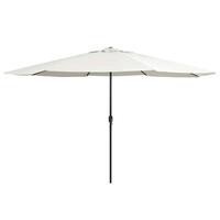 Udendørs parasol med metalstang 400 cm sandfarvet