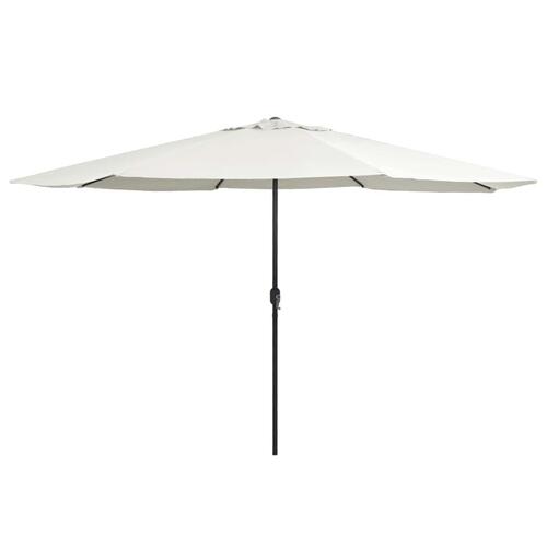 Udendørs parasol med metalstang 400 cm sandfarvet