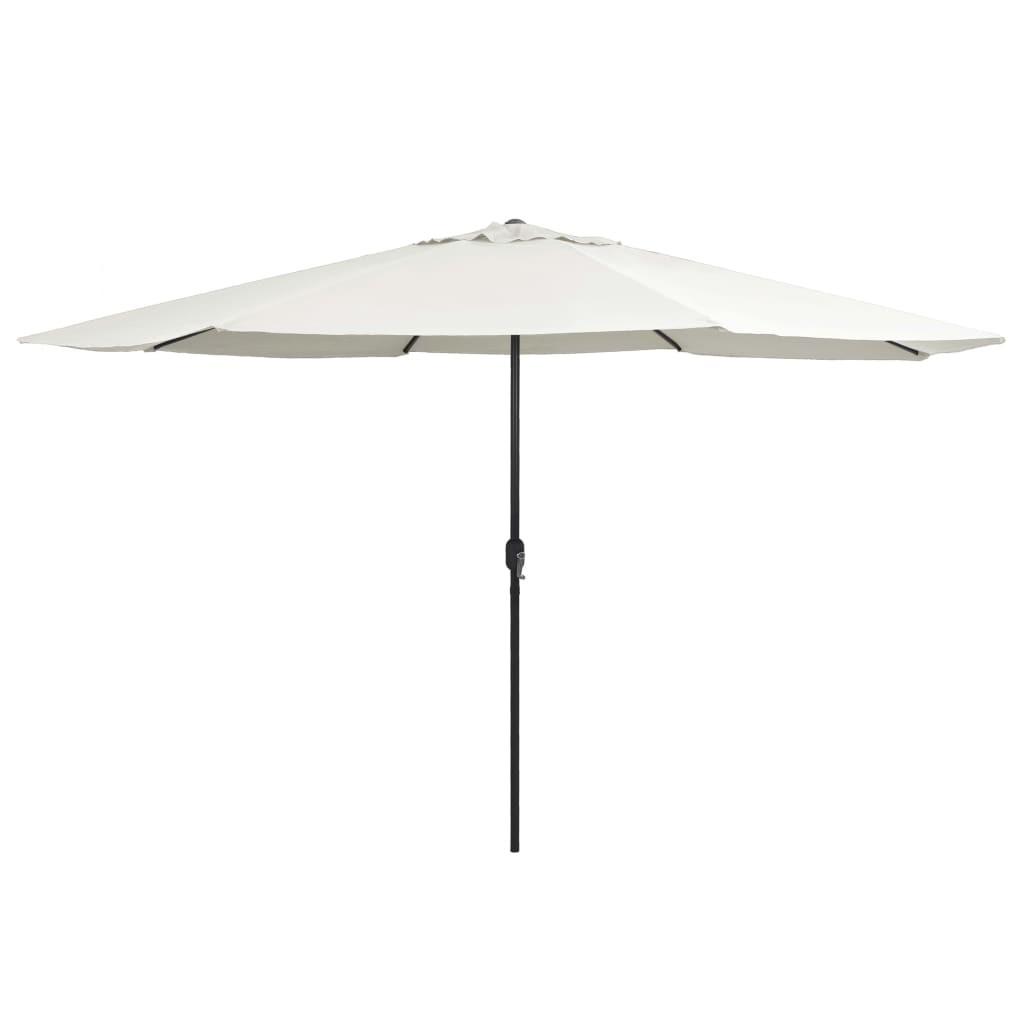 Udendørs parasol med metalstang 400 cm sandfarvet