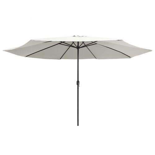 Udendørs parasol med metalstang 400 cm sandfarvet
