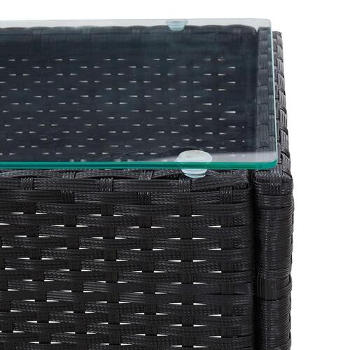 Sofabord 60x40x36 cm polyrattan sort