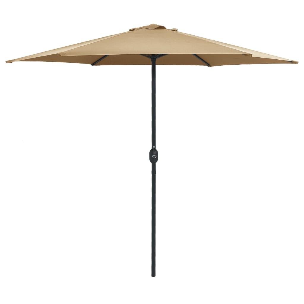 Udendørs parasol med aluminiumsstang 270x246 cm gråbrun