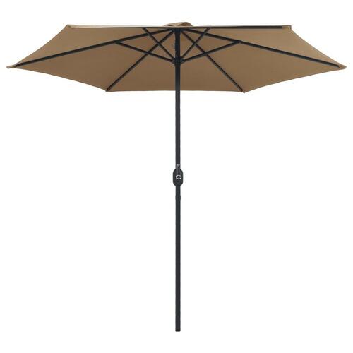 Udendørs parasol med aluminiumsstang 270x246 cm gråbrun