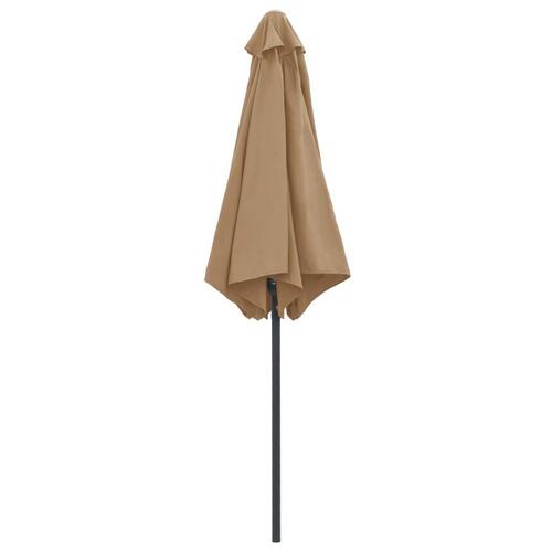 Udendørs parasol med aluminiumsstang 270x246 cm gråbrun
