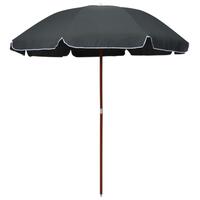Parasol med stålstang 240 cm antracitgrå