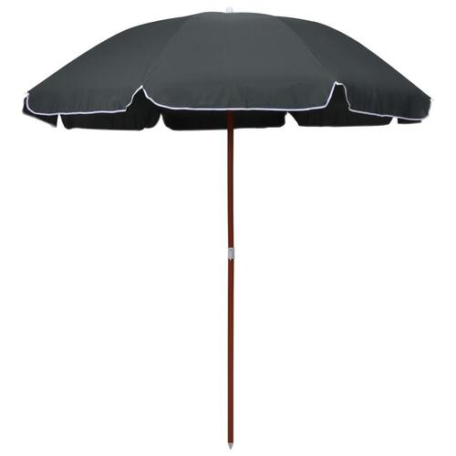 Parasol med stålstang 240 cm antracitgrå