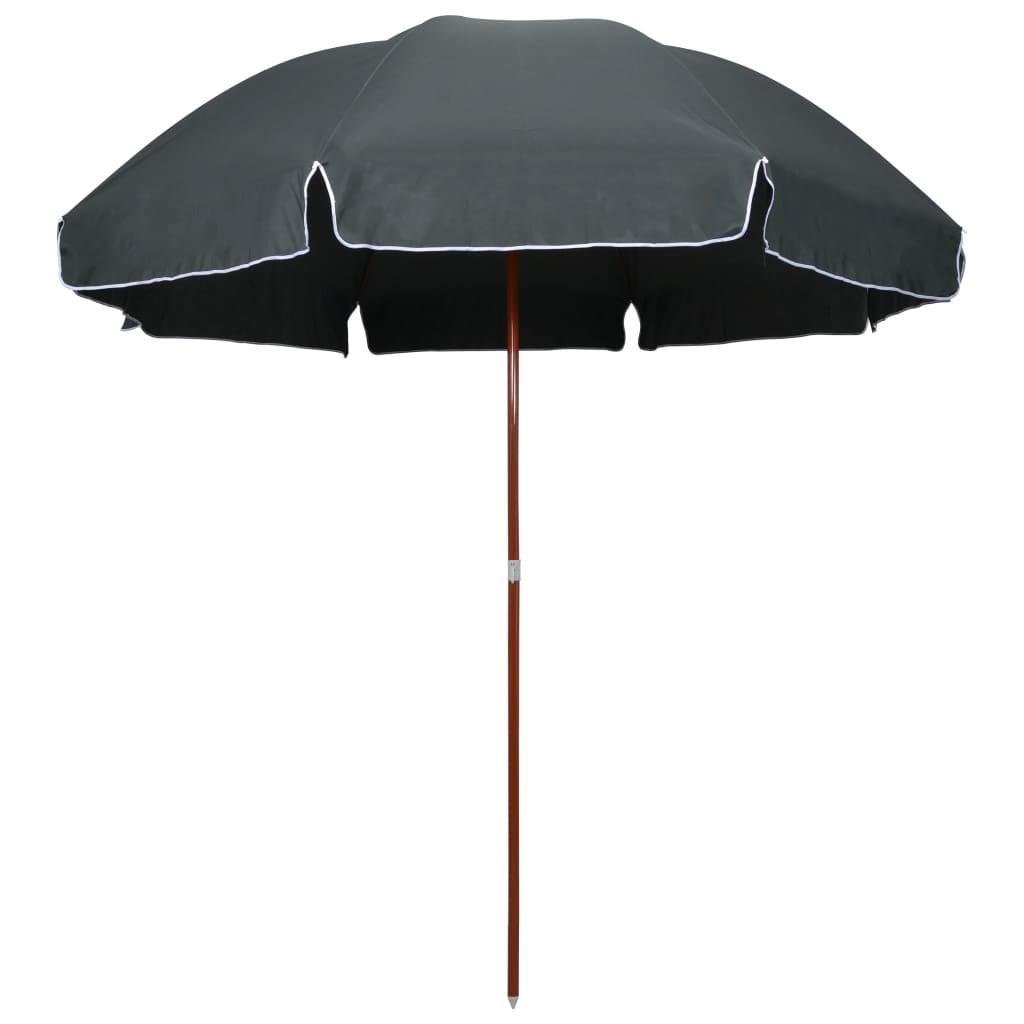 Parasol med stålstang 300 cm antracitgrå
