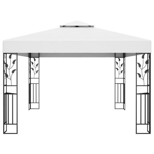 Pavillon med dobbelttag 3x4 m hvid